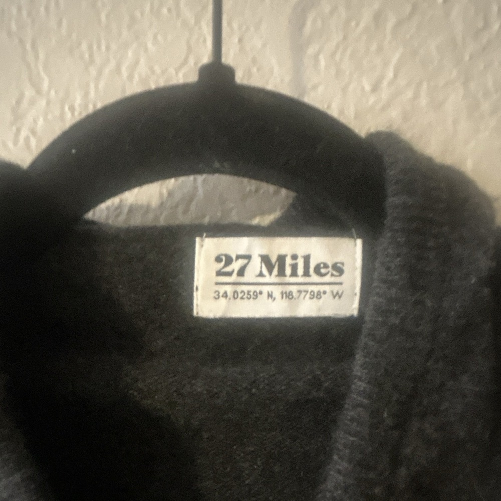 27 Miles Cashmere Knit Pullover Hoodie Grey Solid Hooded Long Sleeve Womens L - Picture 2 of 4